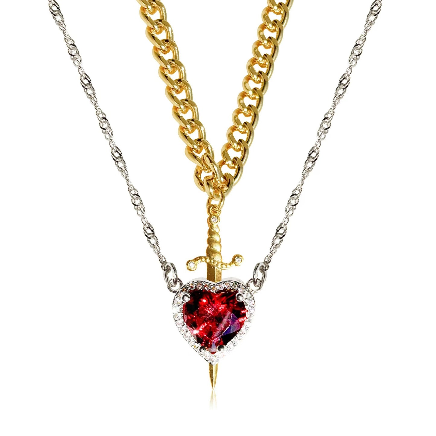 Collares de Corazón y Espada – Amor y Valentía