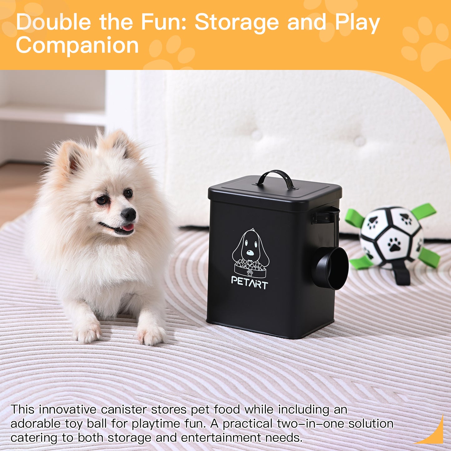 Contenedor de Comida para Mascotas con Juguete
