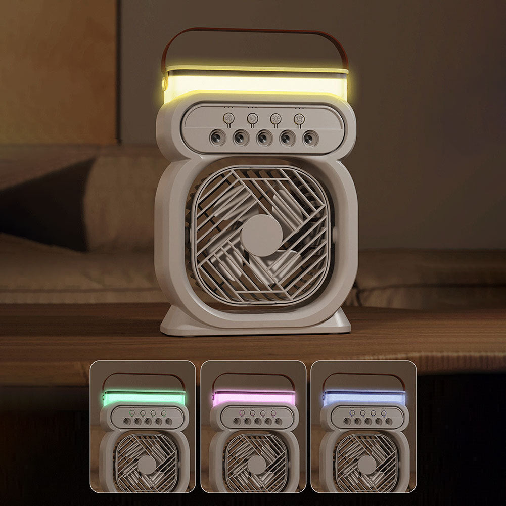 Climatizador Portátil 3en1 - Aire Frío + Humidificador + Luz LED