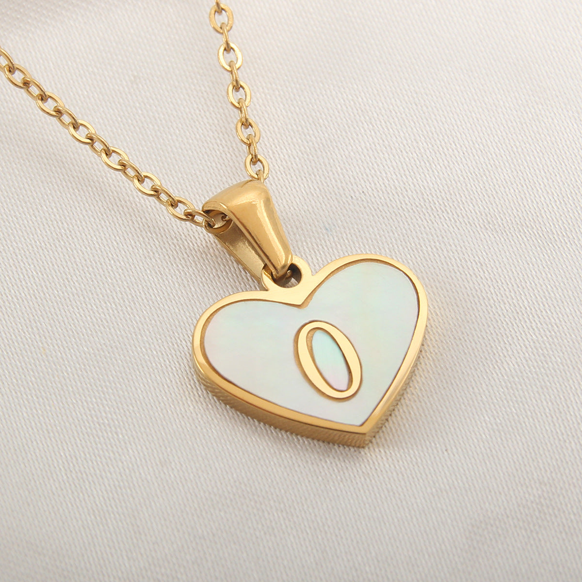Collar Corazón con Letras - Concha Blanca & Personalizado