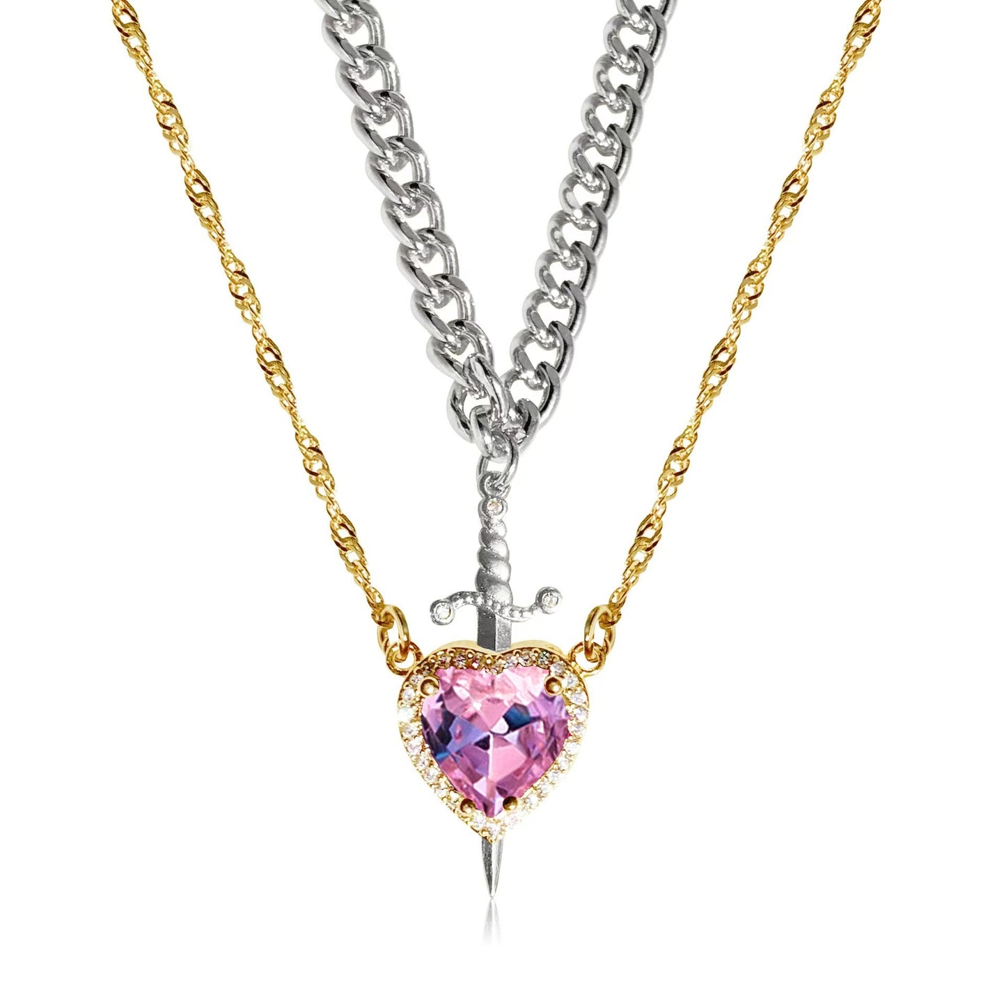 Collares de Corazón y Espada – Amor y Valentía