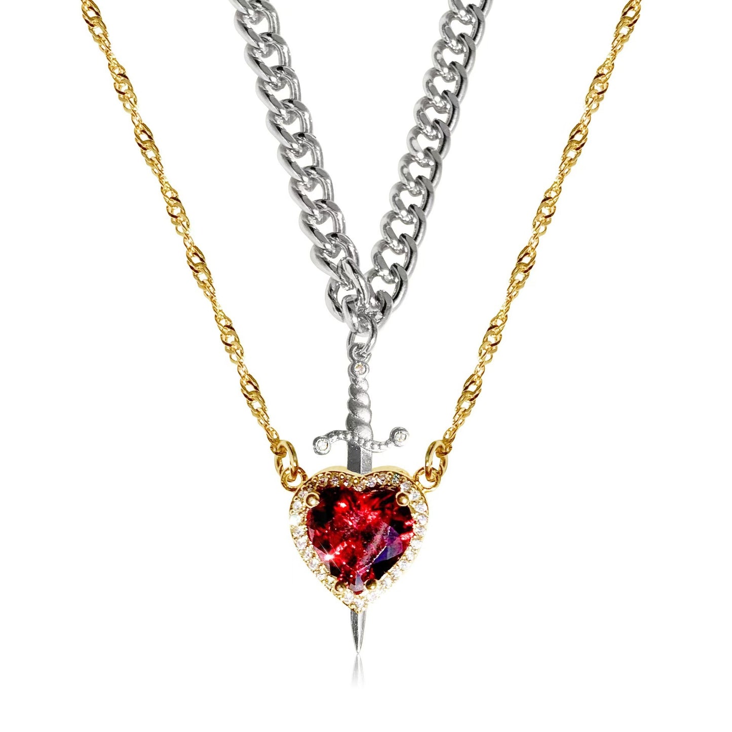 Collares de Corazón y Espada – Amor y Valentía