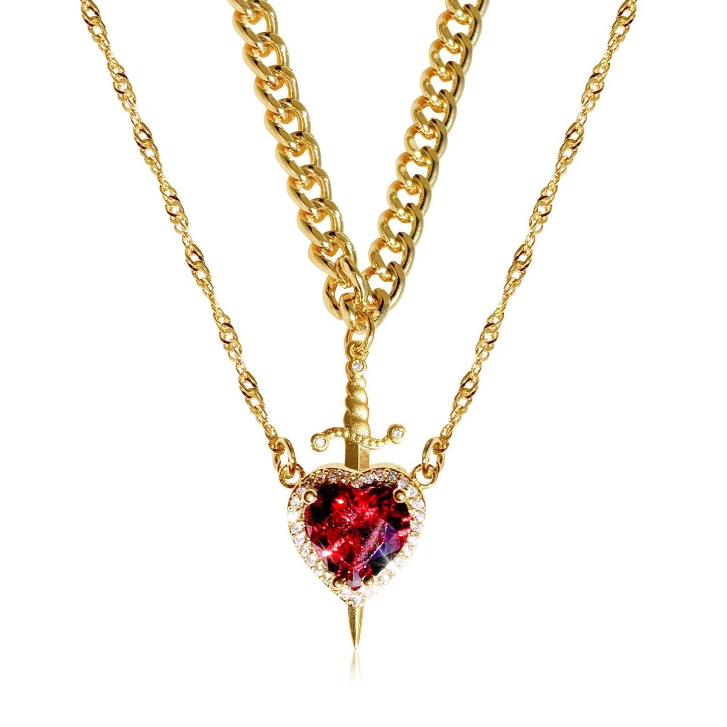 Collares de Corazón y Espada – Amor y Valentía