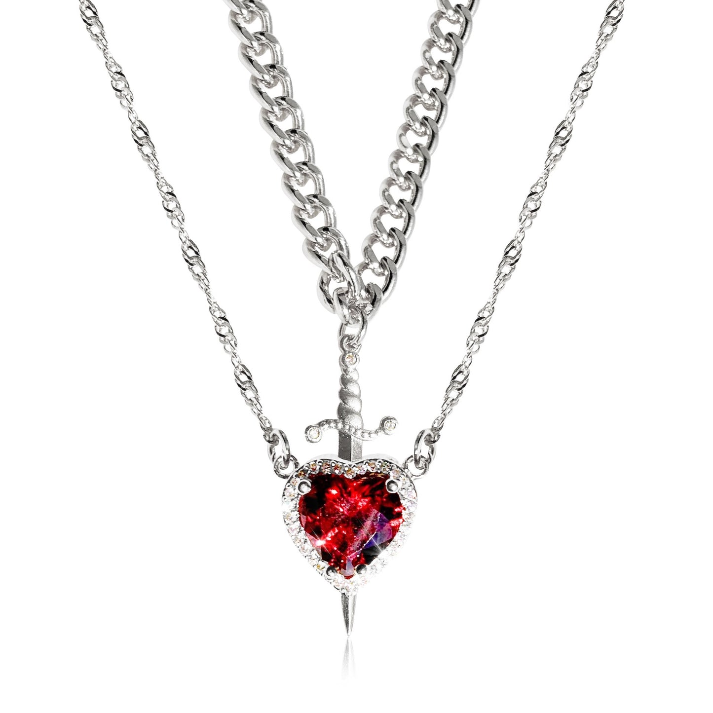 Collares de Corazón y Espada – Amor y Valentía