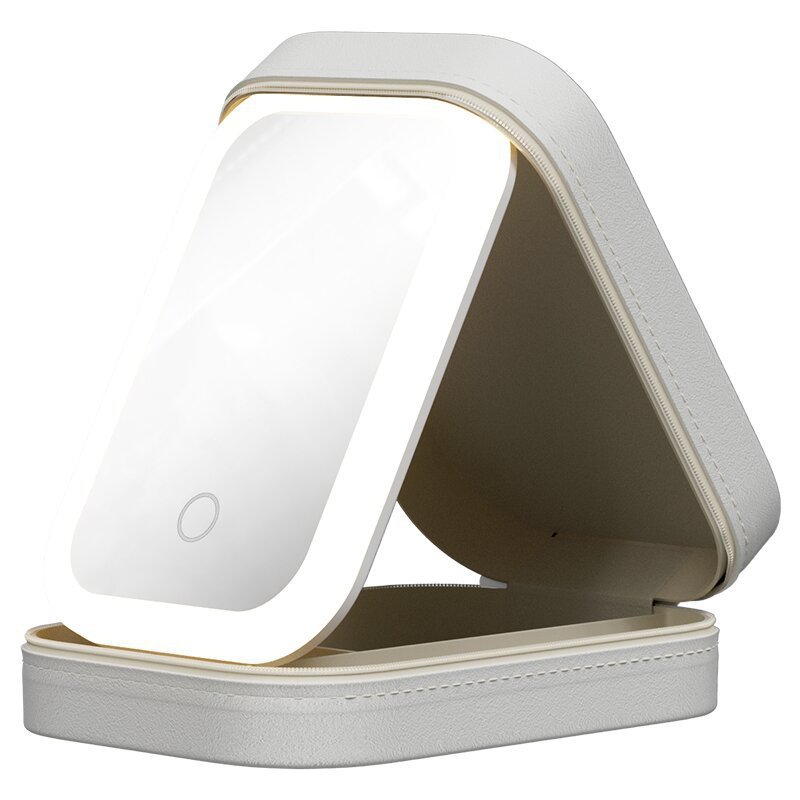 Caja de Maquillaje LED Portátil – Espejo con Luz Táctil y Organizador Ajustable
