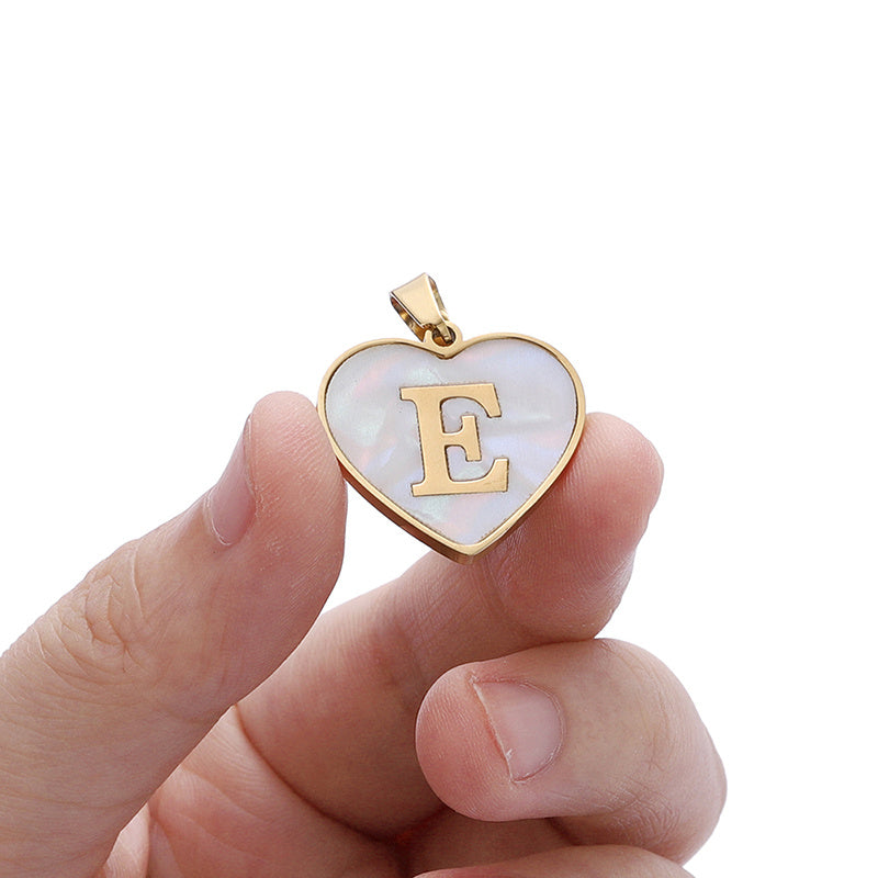 Collar Corazón con Letras - Concha Blanca & Personalizado