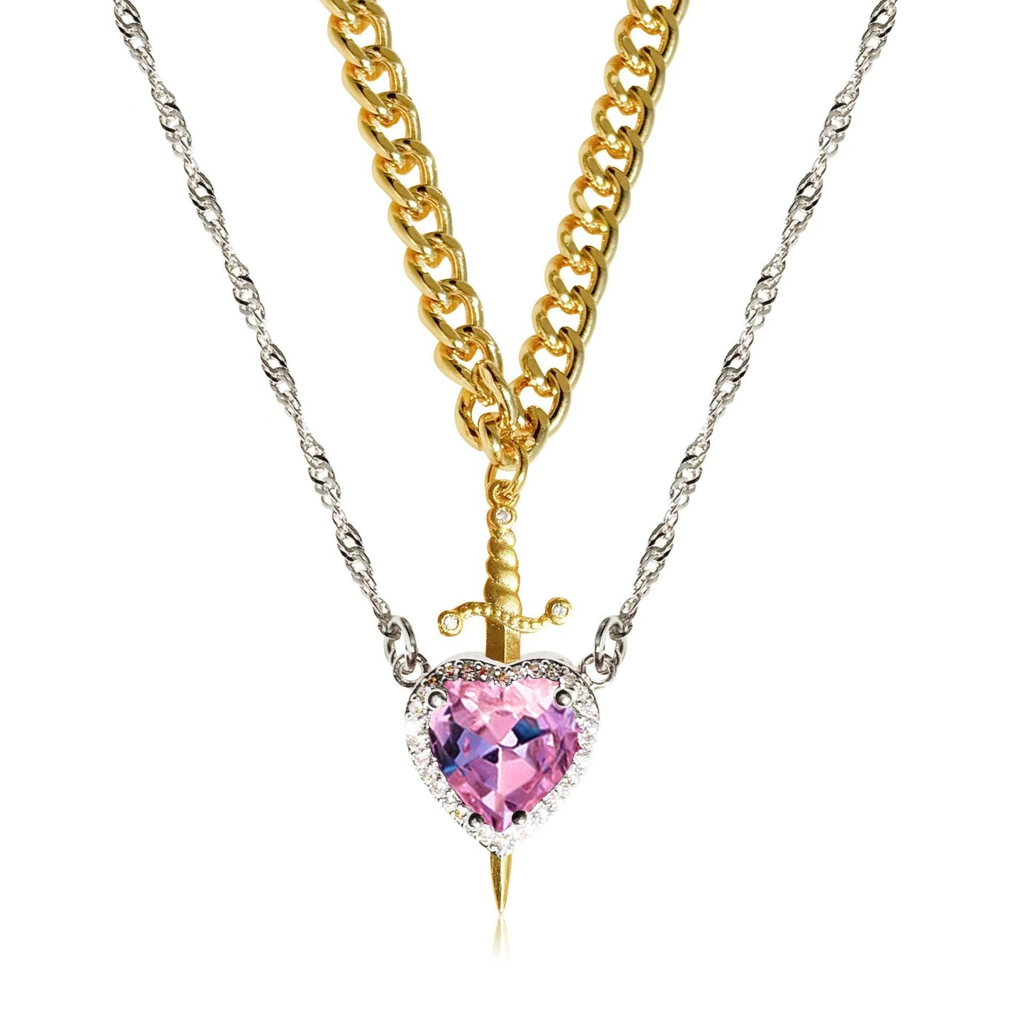 Collares de Corazón y Espada – Amor y Valentía